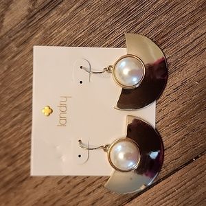 Landry gold color pierced earrings